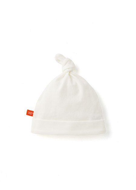 棉柔彈性嬰兒帽-米色1