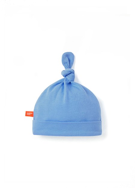 棉柔彈性嬰兒帽-藍色1