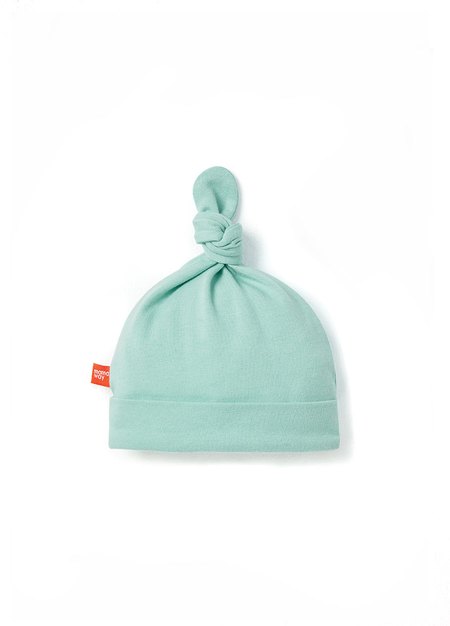棉柔彈性嬰兒帽-淺綠1