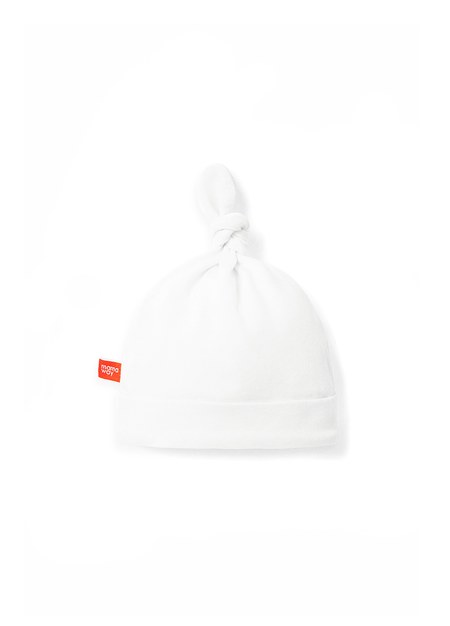棉柔彈性嬰兒帽-米白1