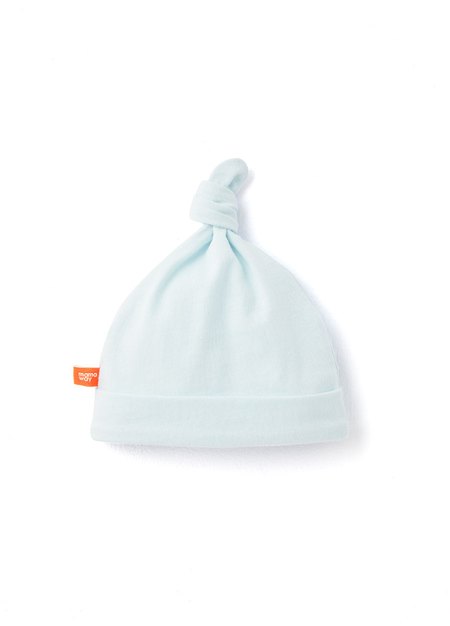 棉柔彈性嬰兒帽-淺藍1