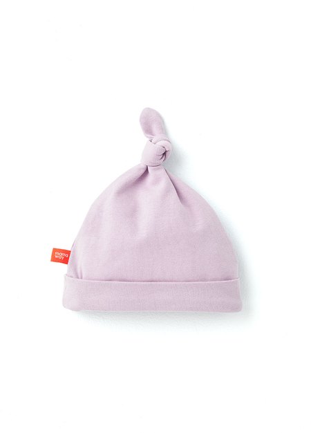 棉柔彈性嬰兒帽-淺紫1