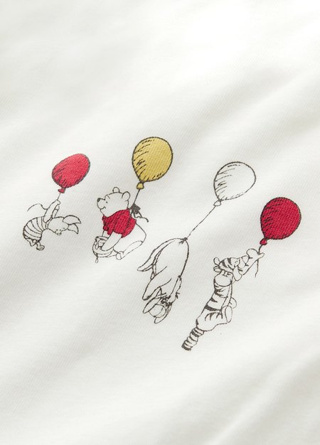 BABY Q彈棉質包屁衣(2入)-氣球維尼-黃色4