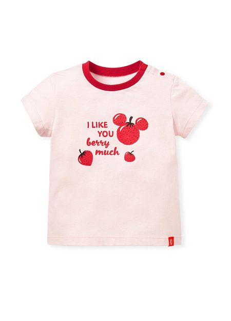 BABY迪士尼純棉短袖T恤-草莓米奇-粉色1