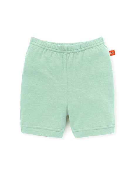嬰幼兒Q彈棉質五分內搭褲-素色/星星-淺綠1