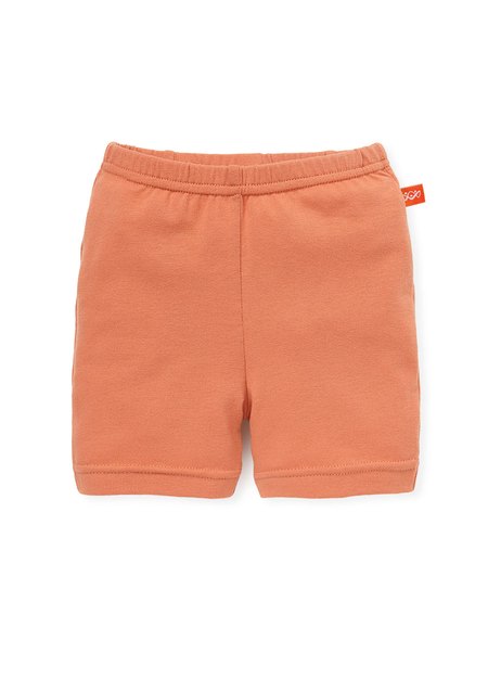 嬰幼兒Q彈棉質五分內搭褲-素色/星星-橘色1