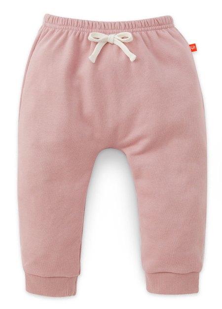 BABY棉質毛圈鬆緊長褲-粉色1