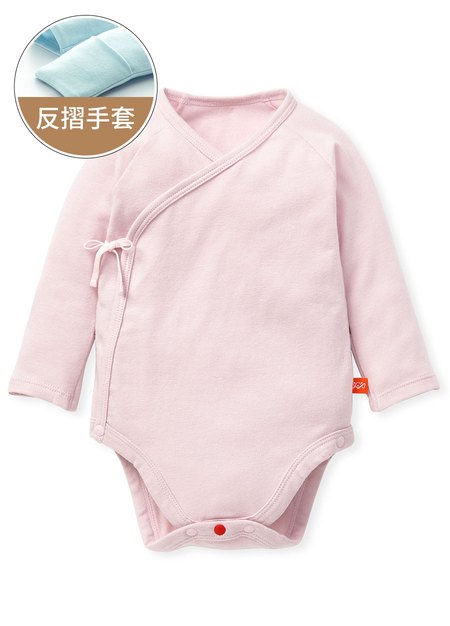 新生兒蓄熱保溫長袖包屁衣-粉色1