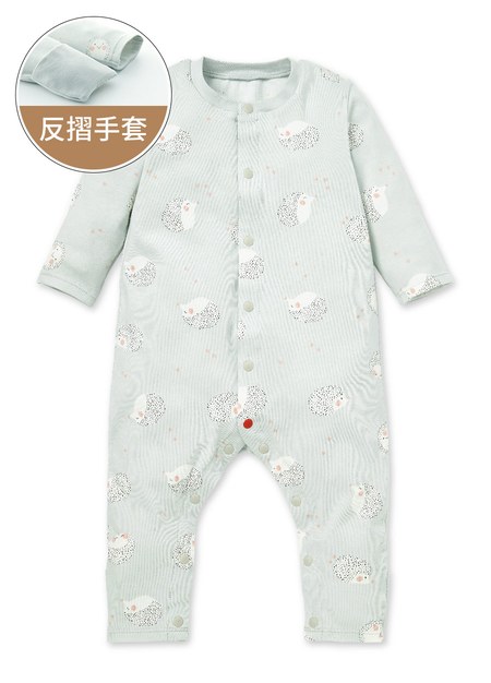 新生兒 長袖連身衣-刺蝟寶寶