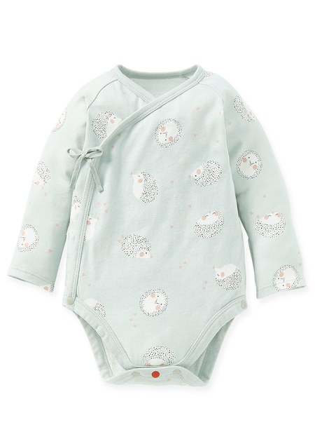 新生兒棉質長袖包屁衣(厚款)-刺蝟寶寶-灰藍2