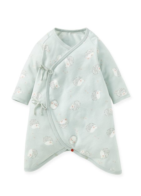 新生兒棉質蝴蝶衣(厚款)-刺蝟寶寶-灰藍2