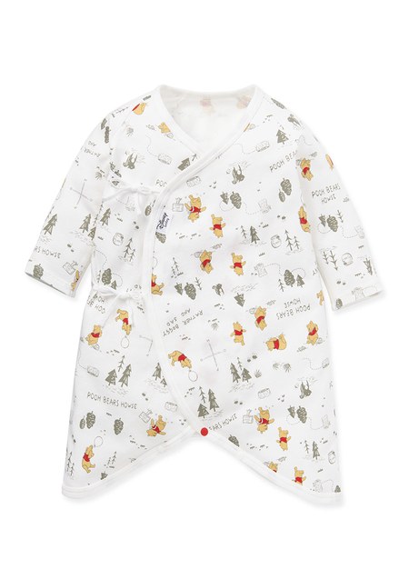 新生兒棉質蝴蝶衣(厚款)-森林維尼-米色2