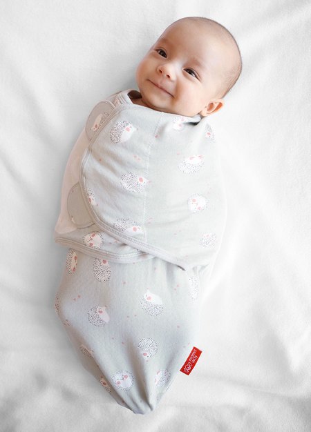 蠶寶寶包巾組 2入-刺蝟寶寶-灰藍5