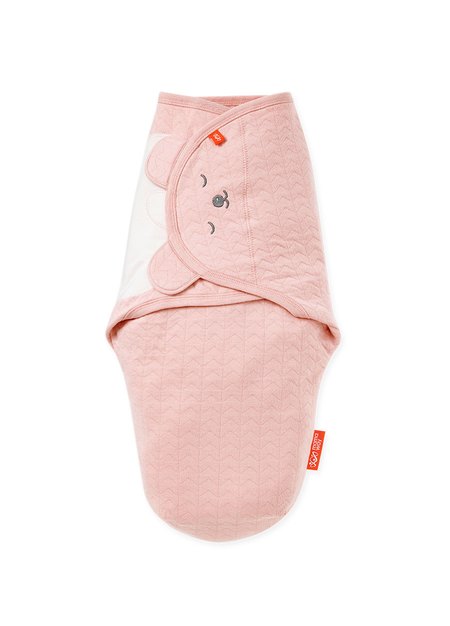 睡睡熊蠶寶寶抗菌包巾禮盒組-粉色2