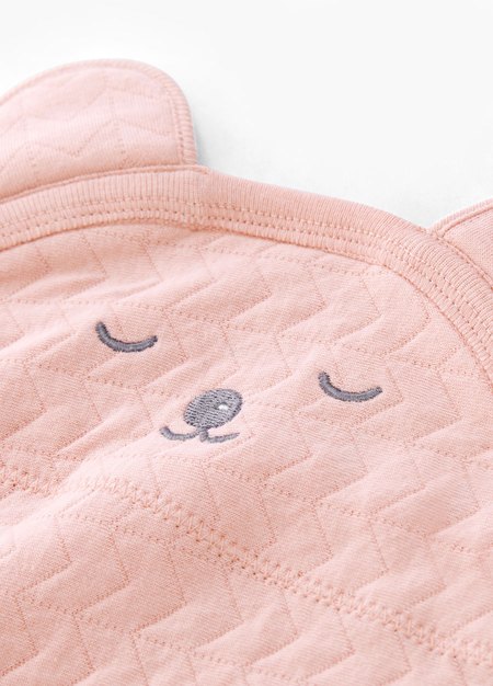 睡睡熊蠶寶寶抗菌包巾禮盒組-粉色3