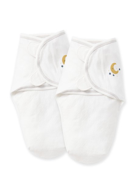 早產兒蠶寶寶包巾(2入)-白1