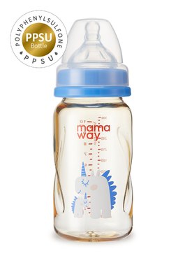PPSU蜂蜜瓶300ml(含奶嘴M+) - 藍色