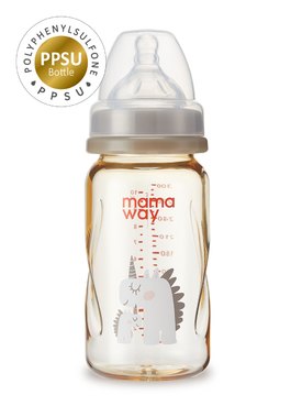 PPSU蜂蜜瓶300ml(含奶嘴M+) - 灰褐色