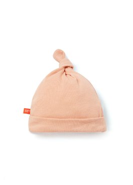 棉柔彈性嬰兒帽 - 粉橘