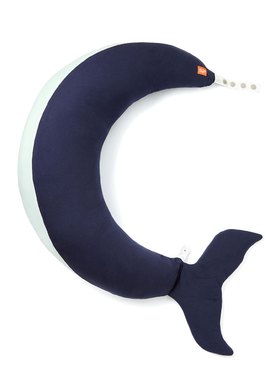 鯨魚造型月亮枕 - 深藍