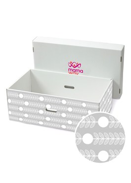 芬蘭嬰兒箱裝飾貼紙 - 淺灰(圓葉子)