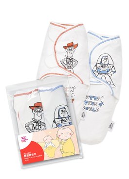 迪士尼系列(玩具總動員)蠶寶寶包巾組 2入 - 白