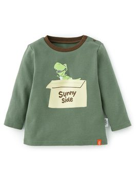BABY迪士尼純棉長袖T恤-抱抱龍 - 橄綠