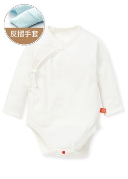 新生兒蓄熱保溫長袖包屁衣 - 白色