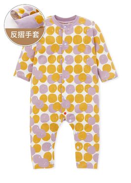 新生兒長袖連身衣-芋圓 - 紫藕