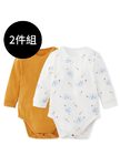 BABY Q彈棉質長袖包屁衣(2入)-大象