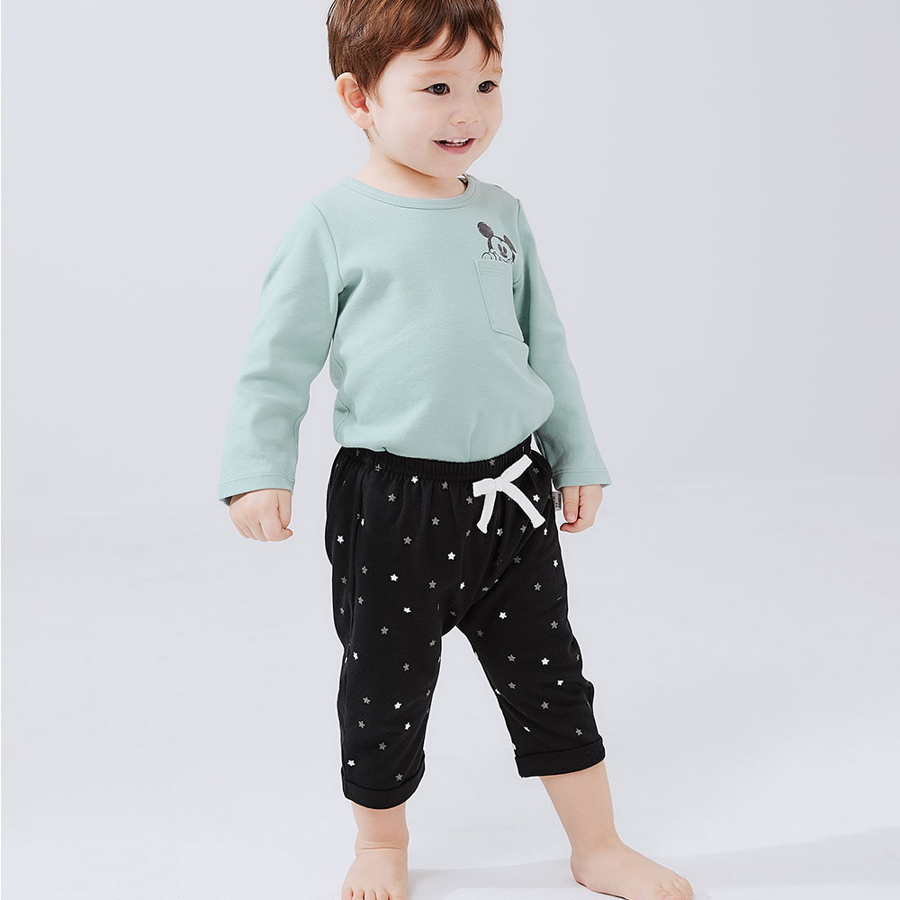 嬰幼兒 Q彈棉質內搭褲(10分)-素色 / 星星 