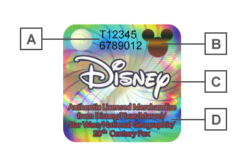 Disney authorized hangtag