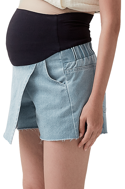 Wrap Maternity Denim Skort